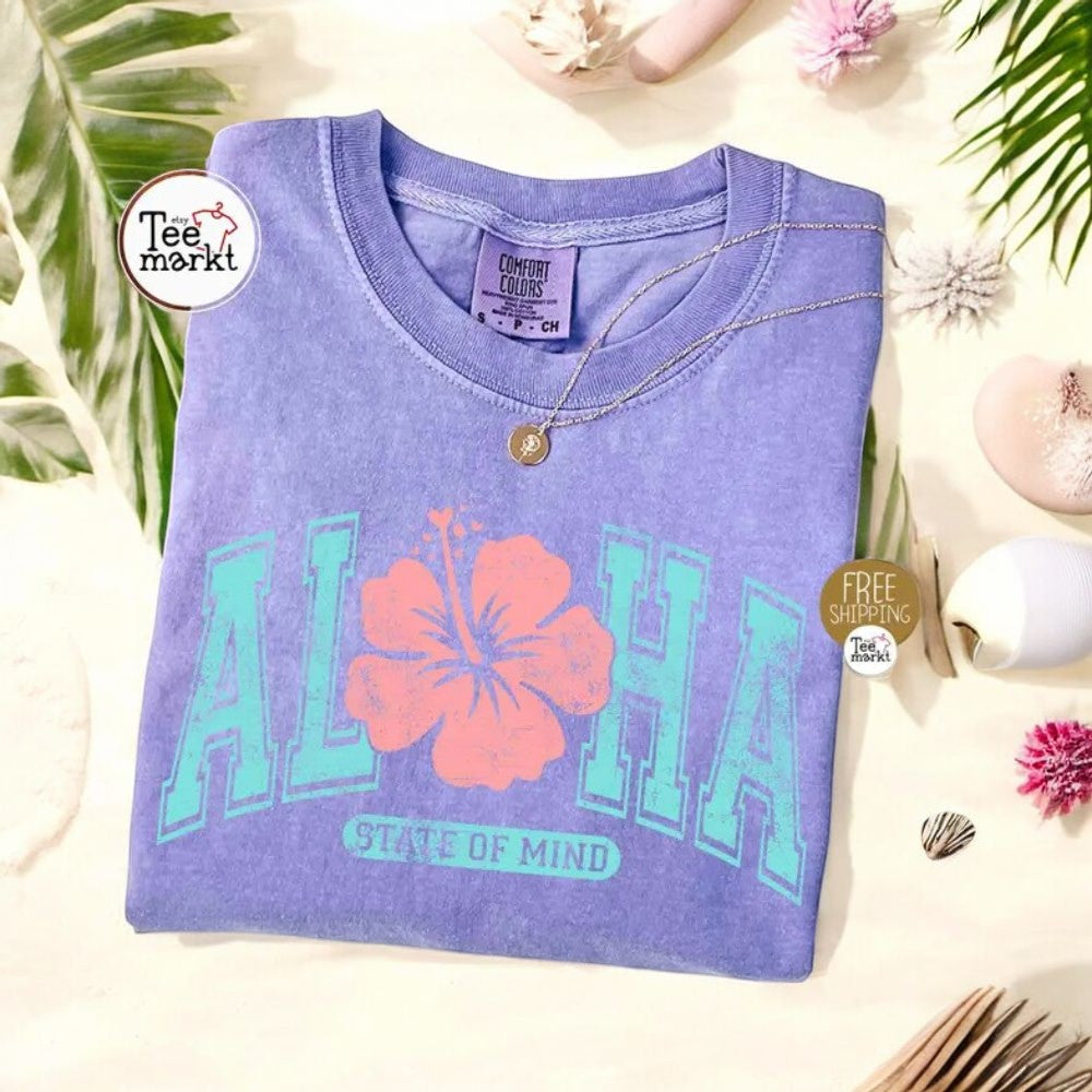 Vintage Aloha T-shirt, Hibiscus Flower Tee